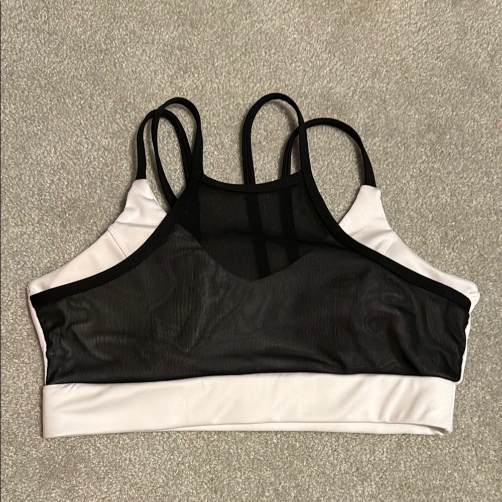 Black and White Sports Bra